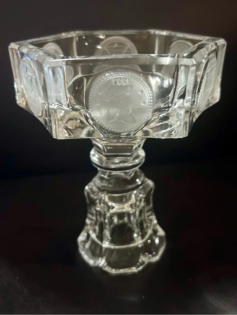 Fostoria multifunctional Glass COIN Line 1372 Clear Candle holder